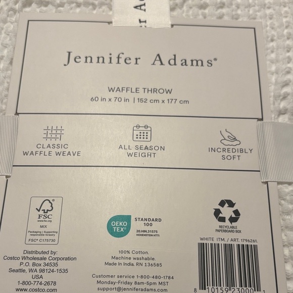 White Waffle Throw Blanket - Picture 3 of 4